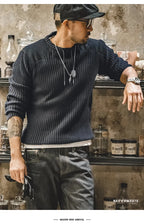 Slim Tactical Knit Sweater with Vertical Stripes