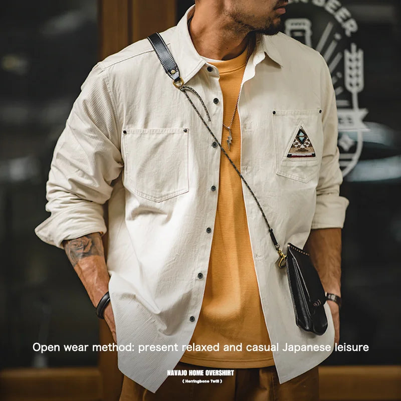 Maden Navajo Totem Print Long Sleeve Shirt