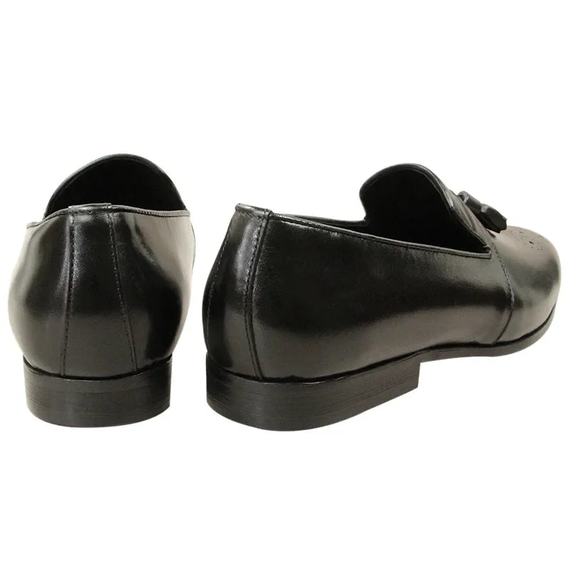 Men's Luxury Black Classic Fashion Loafers Shoes Brogue Special Design Low Heel Formal Wedding Dress Bussiness Walking Sapato