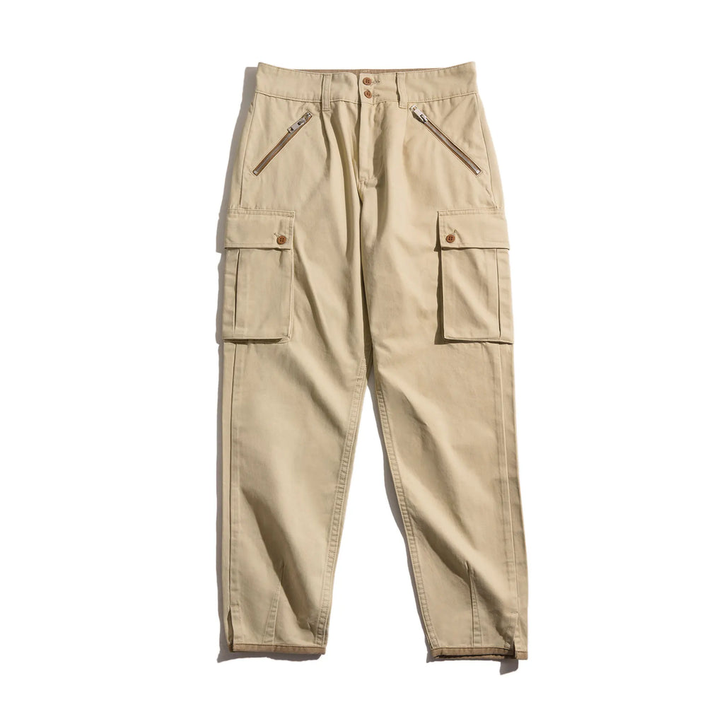 Maden American Vintage Khaki Mountain Pants Washed Mid Waist Straight Leg Casual Pants Men's Trendy Long