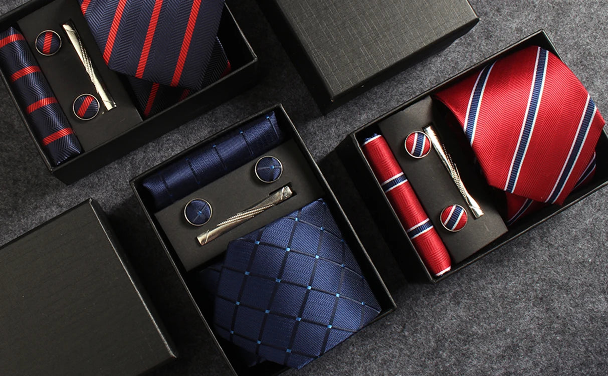 Men's Silk Plaid Tie Set
