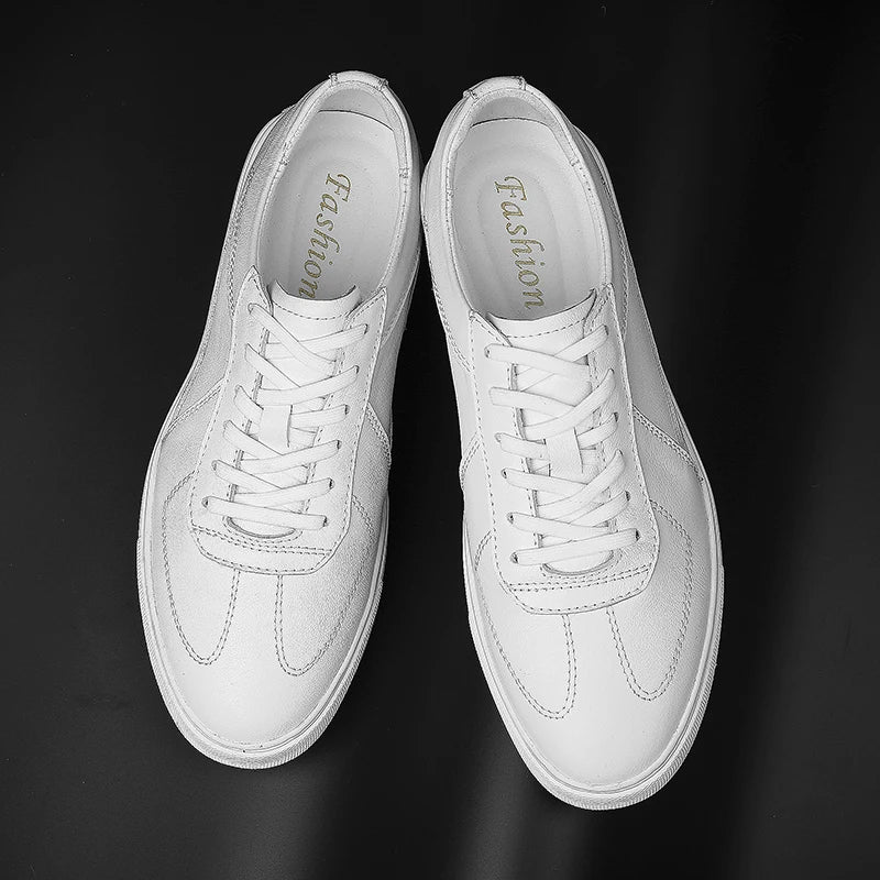 Men's Leather Casual Shoes, Vulcanized Footwear