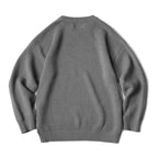 Vintage Gray Sweater, Chunky Knit Pullover, Round Neck