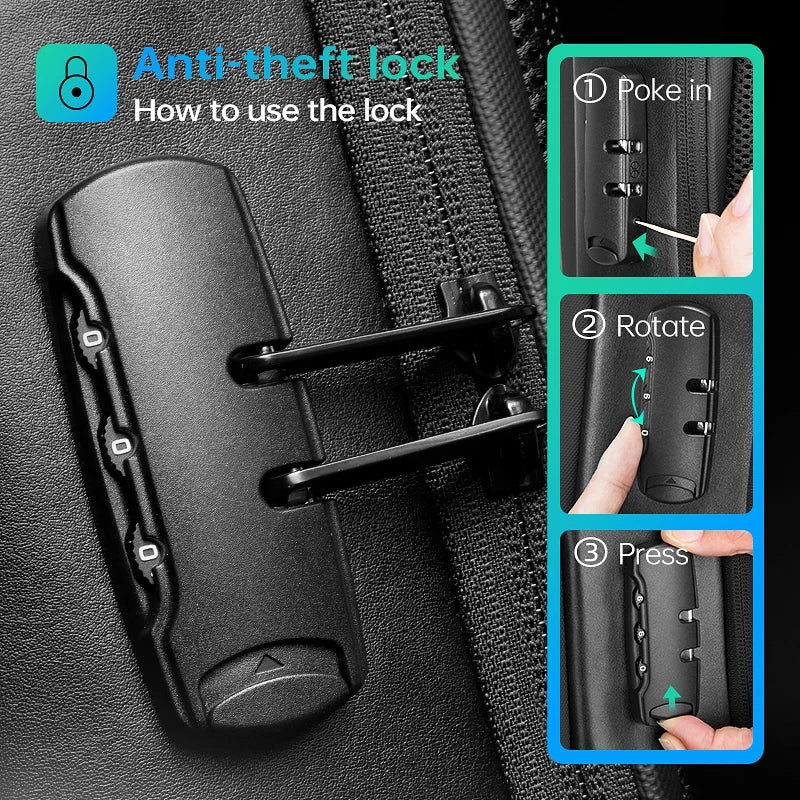 MARK RYDEN Anti Theft Backpack Men Multifunctional USB Water Repellent (15.6")