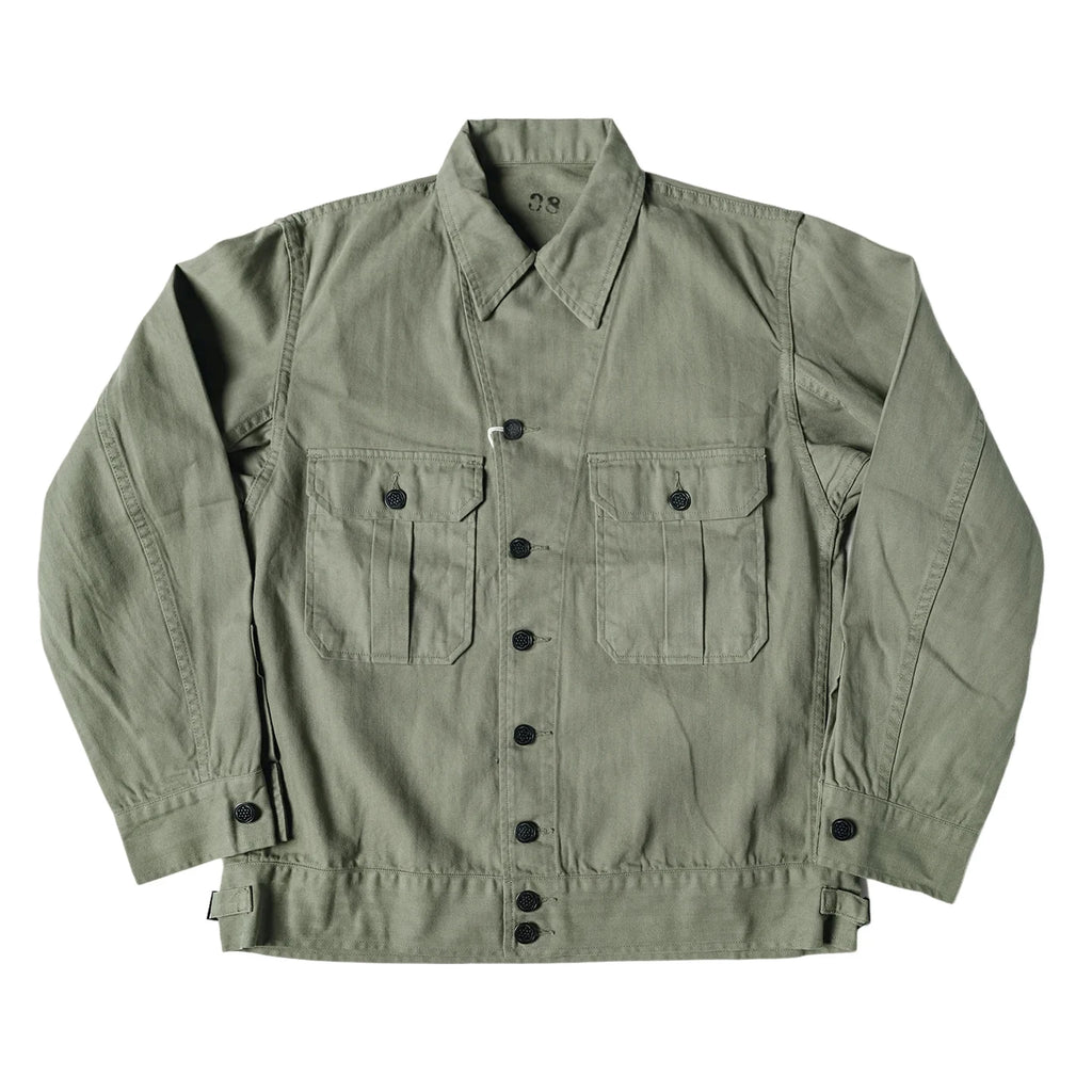 Bronson Army M-41 Herringbone Twill Jacket Vintage HBT Lapel Mens Outerwear