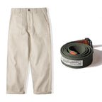 Maden Men's Vintage 11.2oz White Cottonseed Hull Jeans Casual Baggy Fit Straight Trousers for Spring and Fall Chino Cargo Pants