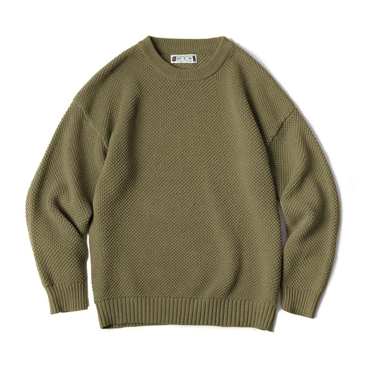 Vintage Gray Sweater, Chunky Knit Pullover, Round Neck