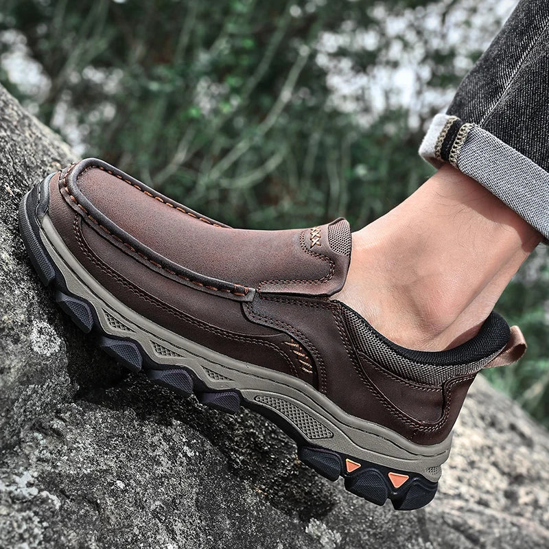 Men's Casual Shoes Cowhide Loafers Slip-On