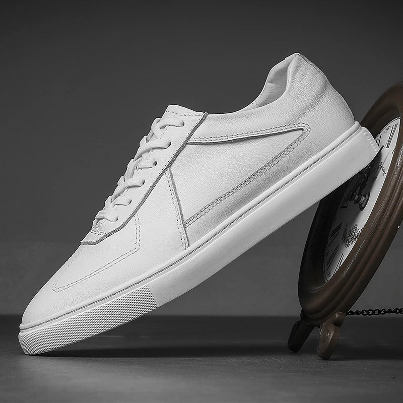 Men's Leather Casual Shoes, Vulcanized Footwear