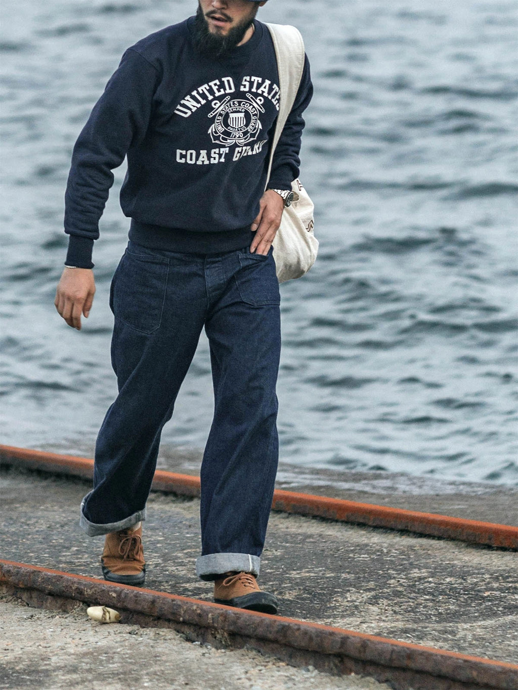 Bronson Naval 1917 1st Fatigue Dungaree Trousers 10.5oz Selvage Denim Jean Deck Pant