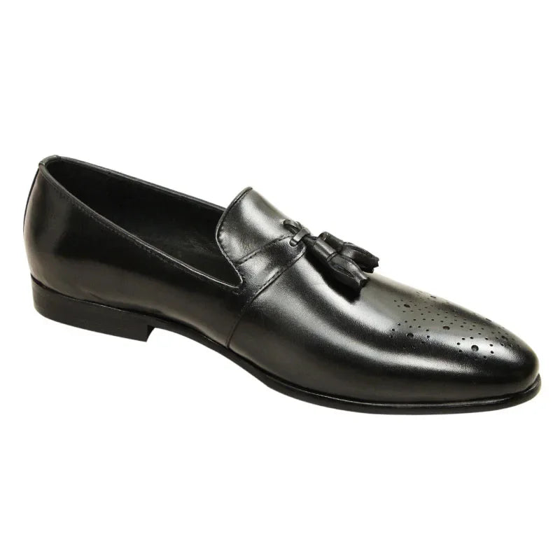 Men's Luxury Black Classic Fashion Loafers Shoes Brogue Special Design Low Heel Formal Wedding Dress Bussiness Walking Sapato