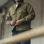 Bronson Army M-41 Herringbone Twill Jacket Vintage HBT Lapel Mens Outerwear