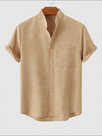 Men's Casual Cotton and Linen T-Shirt