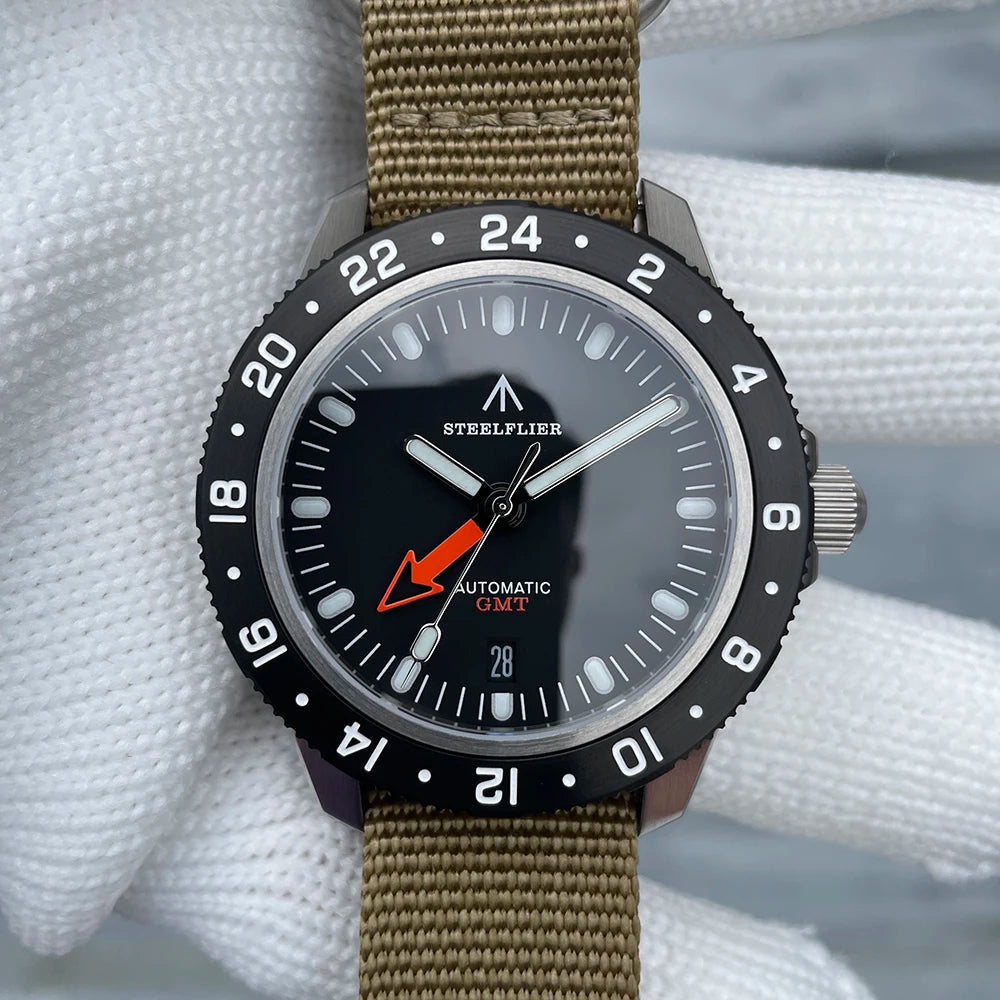 Superluminous Steel Bezel Wristwatch, Waterproof