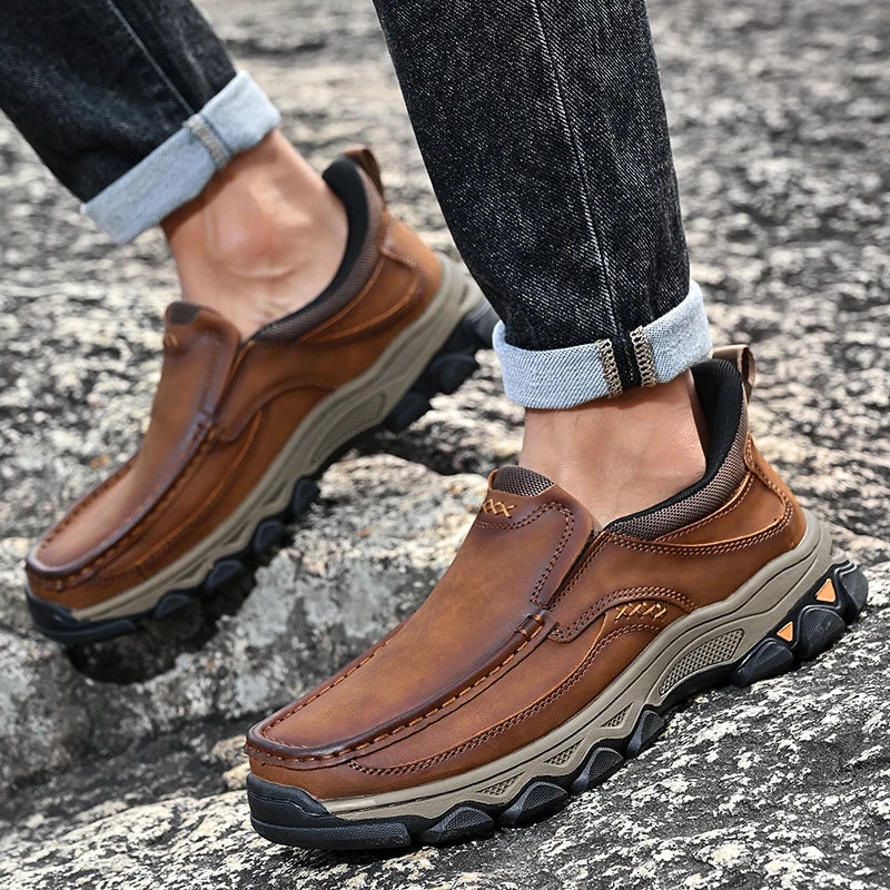 Men's Casual Shoes Cowhide Loafers Slip-On