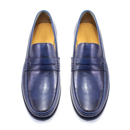Luxury Genuine Leather Men's Penny Loafers Casual Office Business Dress Shoes Fashion Party Wedding Formal Male Footwear