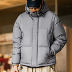 Maden Men's Winter Detachable Sleeves Down Jacket Outdoor Functional Hooded Vest Jacket Warm Thickened Overcoat Versatile Parka