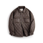 Maden Retro Quilted Diamond Grid Jacket Loose Fit Cotton-padded Coat Collar Warm Versatile Men's Outerwear for Autumn and Winter