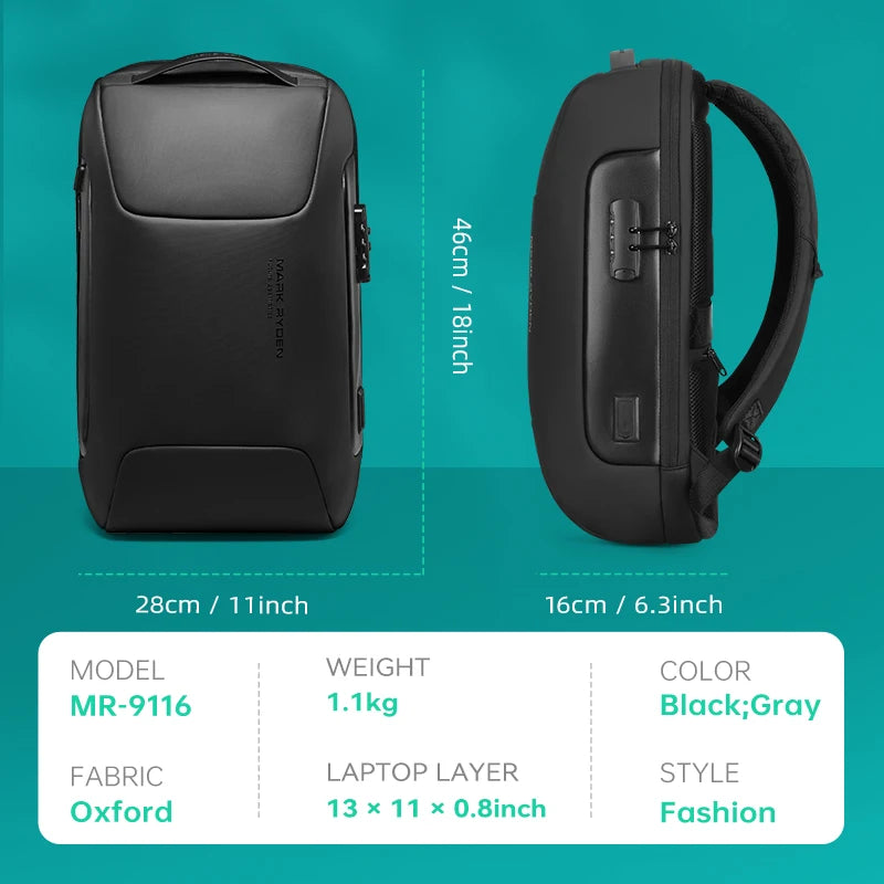 MARK RYDEN Anti Theft Backpack Men Multifunctional USB Water Repellent (15.6")