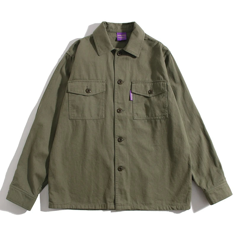 Japanese Streetwear High Quality Long Sleeve Shirt Men Clothing Harajuku Casual Cargo Coat Korean Fashion Trendy Top Male