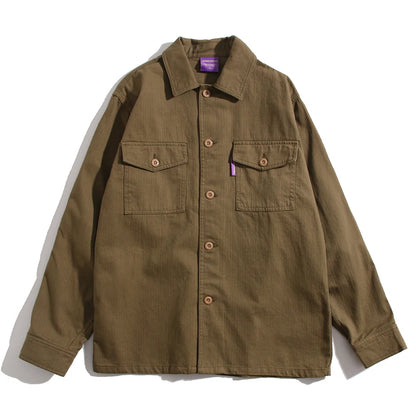 Japanese Streetwear High Quality Long Sleeve Shirt Men Clothing Harajuku Casual Cargo Coat Korean Fashion Trendy Top Male