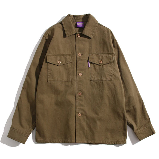 Japanese Streetwear High Quality Long Sleeve Shirt Men Clothing Harajuku Casual Cargo Coat Korean Fashion Trendy Top Male