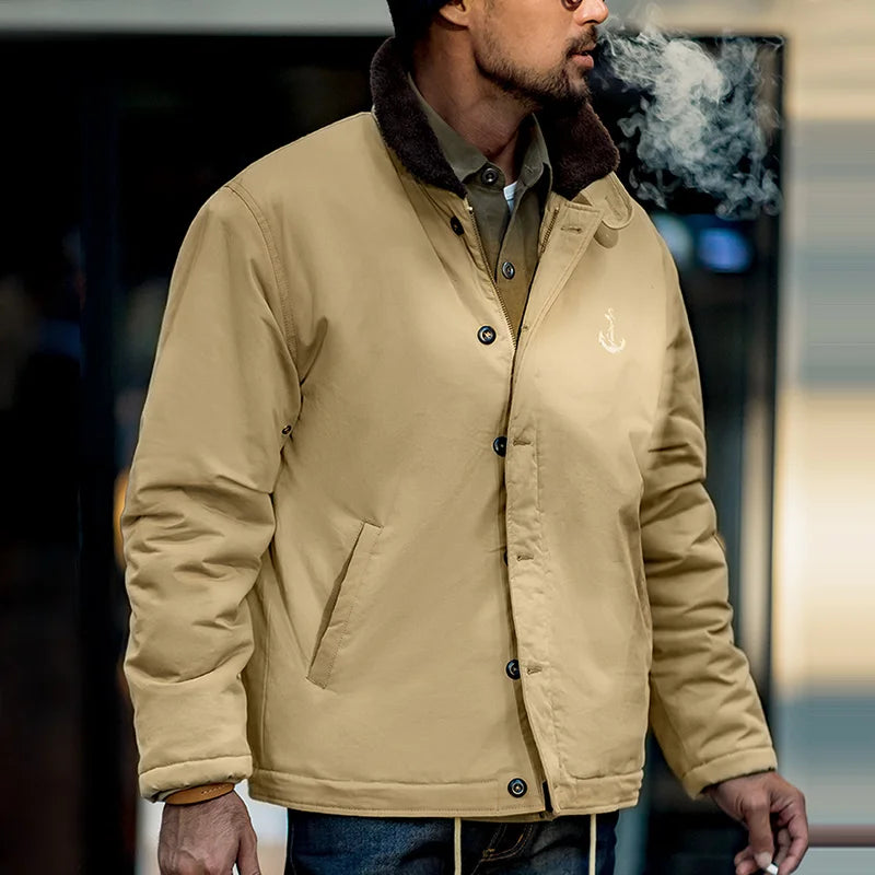 Maden Vintage N1 Deck Jackets for Men Autumn and Winter Windbreak Cardigan Coats Casual Padding Jacket Warm Thickened Parkas