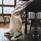 Maden Vintage 11.2oz White Cottonseed Hull Jeans Casual Loose Fit Straight Trousers for Men's Spring and Fall Chino Cargo Pants