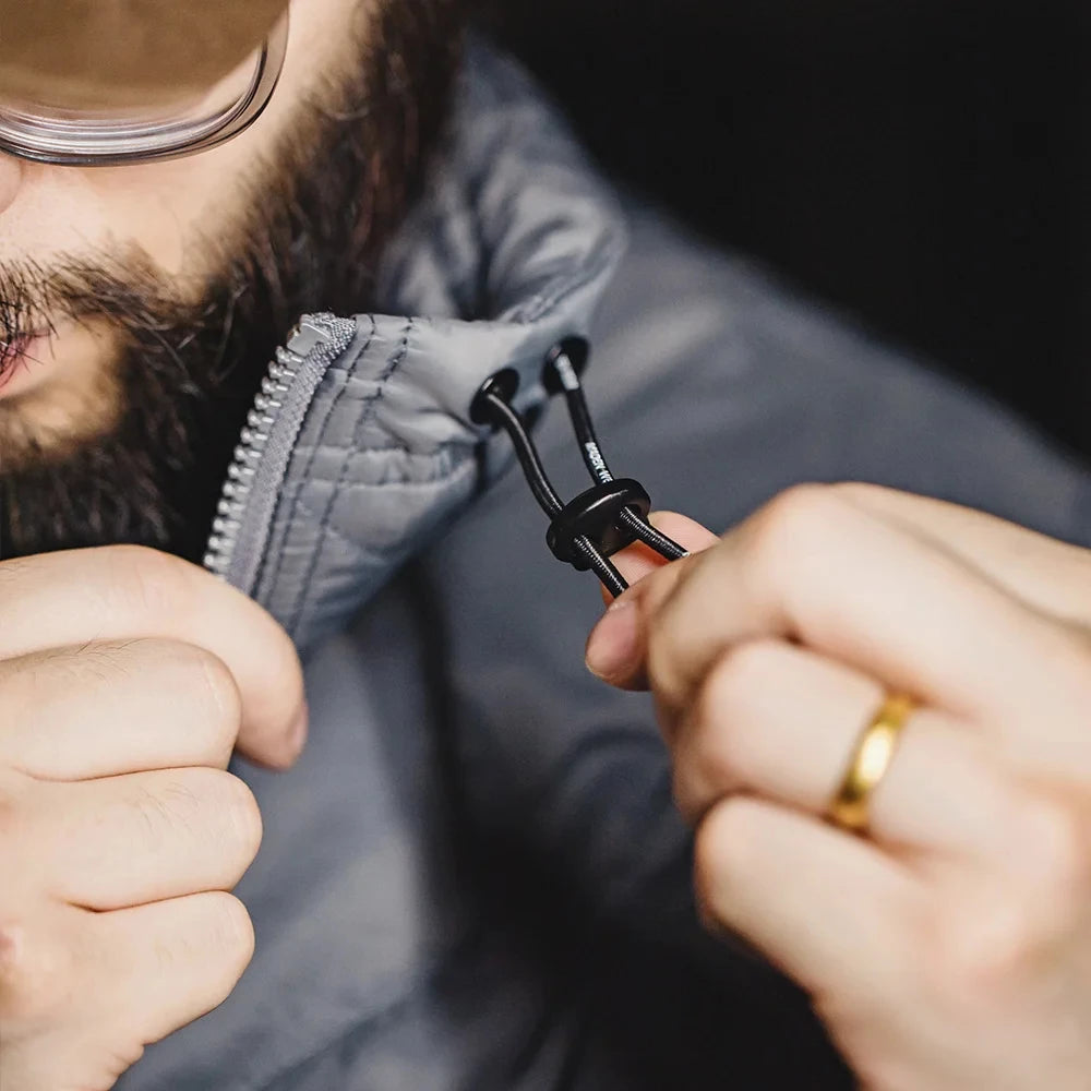 Maden Quilting Half Zip Coat for Men 3M Thinsulate Filling Winter Thickened Warm Parkas Gray Stand-up Collar Pullover Men's Coat