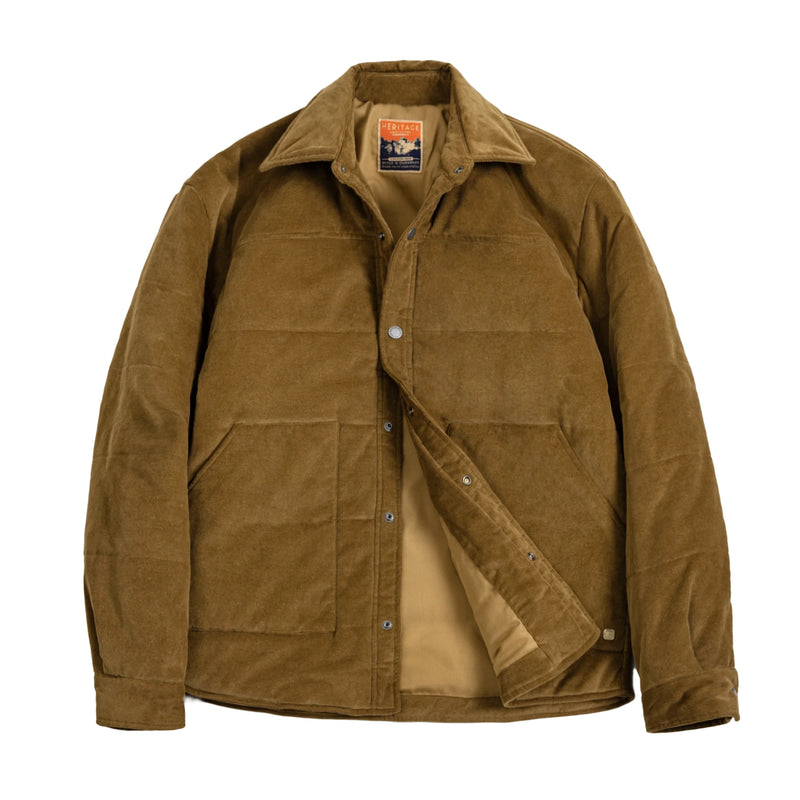 Maden Retro Corduroy Coat for Men Fall and Winter Stand-up Collar Cotton Jacket Thickened and Warm Large Pocket Jacket Navy Blue